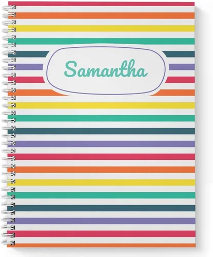 Vista 8 de Gotcha Covered Notebooks Divertido cuaderno de arcoíris personalizado de 8.5 x 11 pulgadas, tapa blanda laminada brillante duradera, 120 páginas
