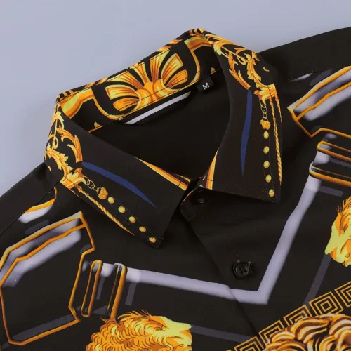 Vista 5 de Deer Lady Camisa de vestir estampada de lujo para hombre, camisas de manga larga con botones