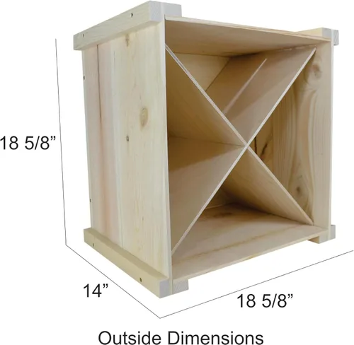 Vista 4 de Caja de almacenamiento de madera para botellas de vino o bebidas con divisor