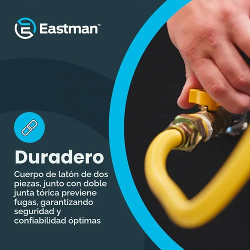 Vista 5 de Eastman Válvula de bola de gas recta de 1 pulgada FIP con mango de cuarto de vuelta, accesorios de plomería de latón, 60013
