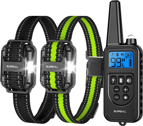 Vista 10 de Collar de Entrenamiento para Perros con 7 Modos de Entrenamiento, Collar de Choque Electrónico para Perros con Control Remoto de 1280M, Collar