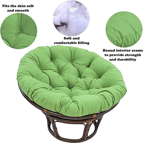 Vista 3 de HUHJYUGE Cojín de asiento para cesta colgante de 16 x 16 pulgadas, cojín para silla de columpio suave, cojín redondo para silla de huevo colgante