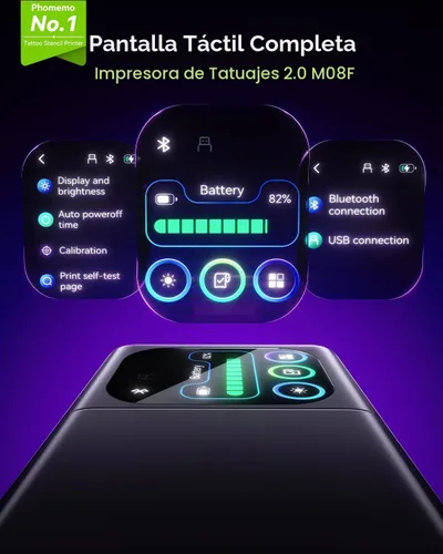 Vista 2 de Phomemo Impresora de plantillas de tatuaje M08F Plus con estuche de almacenamiento