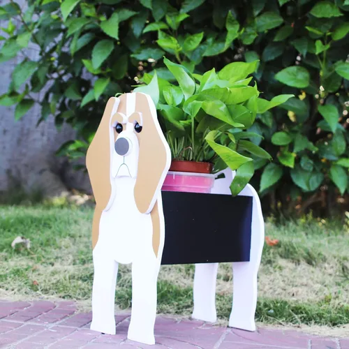 Vista 3 de Beagles - Contenedor para plantas con forma de perro, para amantes de las mascotas, maceta de PVC lindo para perros, macetas de cara para decoración