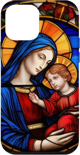 Vista 16 de Blessed Virgin Mary and Jesus Christ Stained Glass Case for iPhone 16