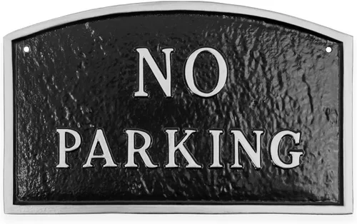 Vista 5 de Montague Metal Products SP-8sm-BG Placa de declaración de arco sin estacionamiento, pequeña, negra y dorada Negro/Oro