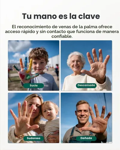 Vista 5 de DESLOC Cerradura inteligente de la vena de palma, cerrojo recargable del Negro mate