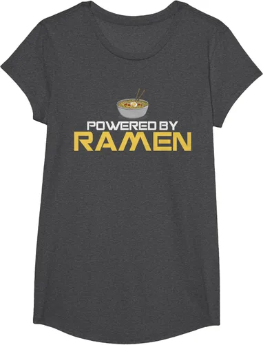 Vista 76 de Camiseta de fideos de anime japoneses Powered By Ramen, Negro, S