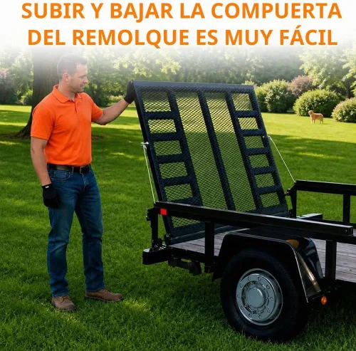 Vista 5 de G-PLUS 2 Sided Trailer Tailgate Liftgate Ramp Lift Assist Syste Black