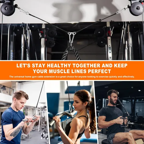 Vista 4 de Extensión de cable de gimnasio de 10 pulgadas compatible con Bowflex Home Gym Machine Accesorios para LAT/Tricep Pull Down y extensiones de piernas