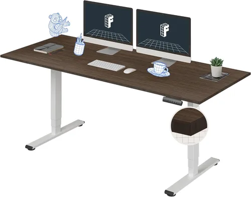Vista 11 de FlexiSpot E6 Bamboo - Escritorio eléctrico de pie de 3 etapas con motor dual de 48 x 24 pulgadas, soporta 220 libras, altura ajustable con ajustes