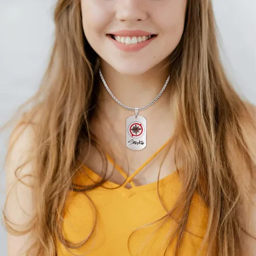 Vista 6 de AntaQuyaN Kpop Stray Kids Merch - Collar con colgante para niños joyería de acero inoxidable para regalos color blanco Acero inoxidable Acero