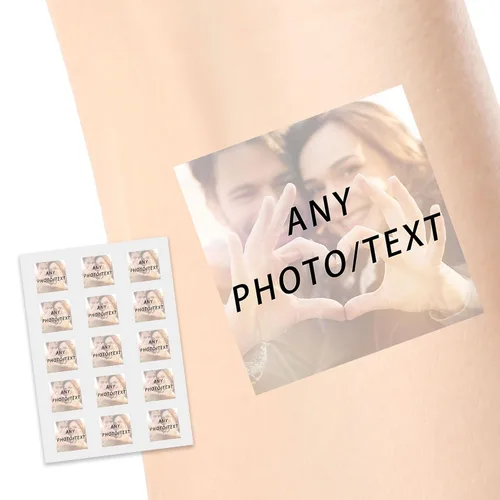 Vista 33 de Tatuajes temporales personalizados, tatuajes de flores de nacimiento personalizados para cumpleaños, boda, despedida de soltera, 1 juego de 15
