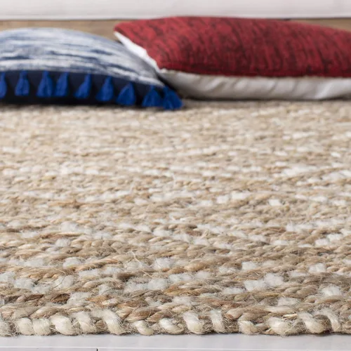 Vista 4 de SAFAVIEH Natural Fiber Collection - Alfombra decorativa de 2 x 3 pies, natural y marfil, hecha a mano de yute tejido de estilo bohemio, ideal