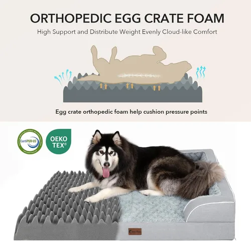 Vista 97 de Camas ortopédicas para perros grandes, cama de espuma viscoelástica impermeable para mascotas grandes con lados 89x56 cm, sofá para perros grandes