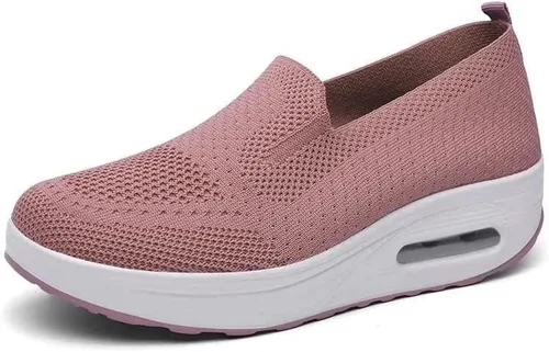 Vista 5 de MIXAROLA Tenis ortopédicos para mujer, con plataforma, elásticos, cómodos, informales, a la moda, para caminar