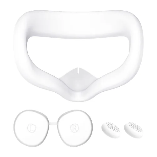 Vista 4 de Gwyoneaon Protective Cover for OculusMeta Quest 2 Accessories, Silicone Controllers Grip Cover Protector, Soft Shell Skin with Face Cover and Lens