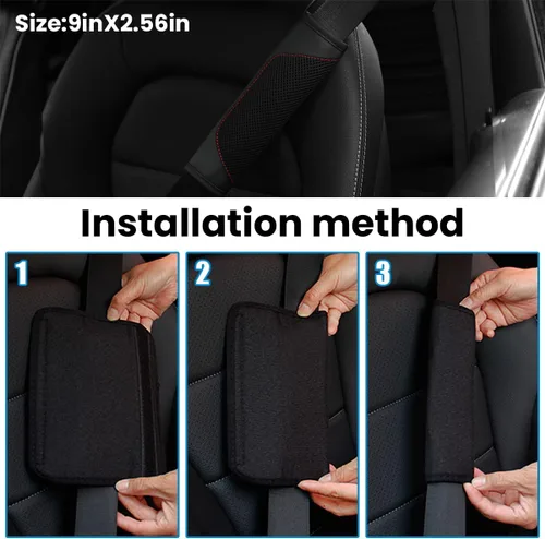 Vista 5 de BESULEN - Fundas para cinturón de seguridad de coche, juego de 2 protectores de correa de hombro de malla de cuero universal, almohadilla de arnés