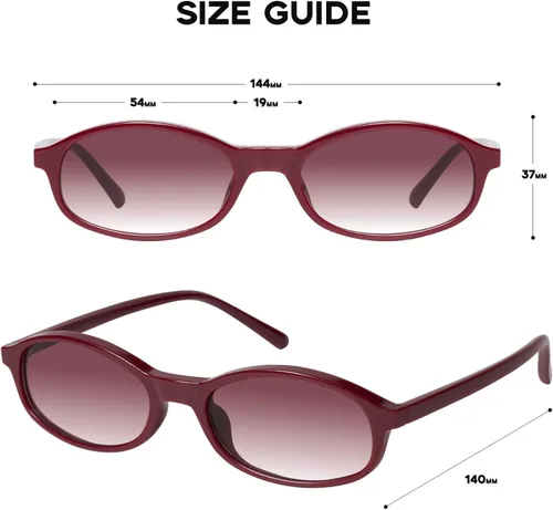 Vista 6 de mosanana Gafas de sol ovaladas rectangulares de moda para mujer, estilo retro de los años 90, estilo pequeño MS52586