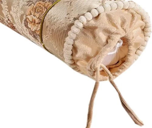 Vista 3 de Almohada redonda multifuncional de caramelo para sofá, almohada decorativa de lujo, almohada cilíndrica cervical, almohada de cuello largo para Beige