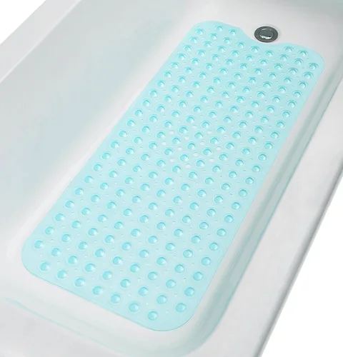 Vista 30 de Tapete de ducha antideslizante de 20"x20" (solo duchas lisas/sin textura, no para sobre desagüe) Seguro, limpio, lavable a máquina, agarre superior