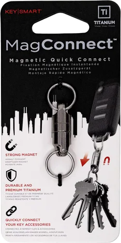 Vista 6 de KeySmart MagConnect Magnetic Quick Release Keychain, Secure Pull-Apart Key Attachment Accessory for Bags, Belt, Car Key Fob