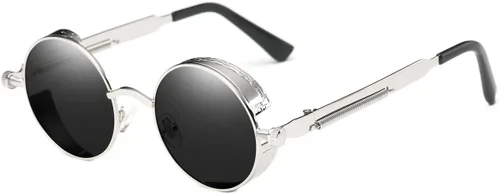 Vista 32 de Dollger Gafas de sol vintage Steampunk Retro Metal Round Circle Frame