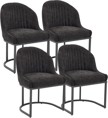 Vista 18 de Juego de 2 sillas de comedor de terciopelo, sillas de comedor tapizadas con patas de metal dorado, sillas auxiliares modernas para cocina, sillas