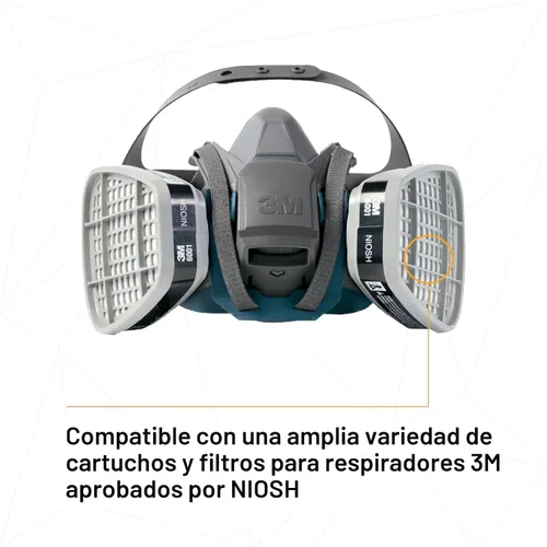 Vista 5 de 3M Respirador reutilizable de media cara con cierre rápido Rugged Comfort