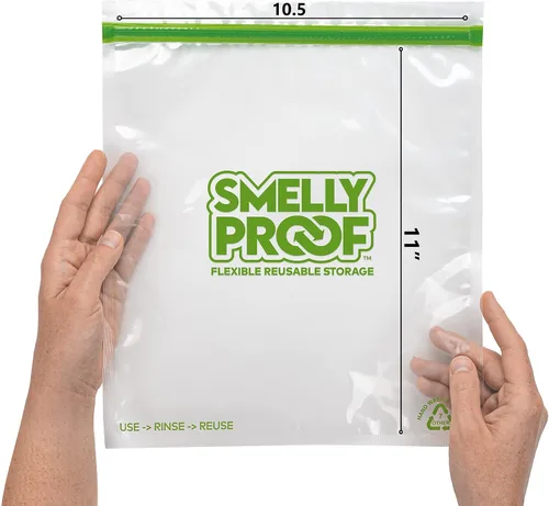 Vista 2 de Smelly Proof Bolsas reutilizables para almacenamiento de alimentos, bolsas reutilizables para congelador, bolsas extra grandes para herramientas