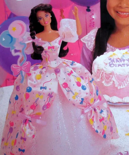 Vista 4 de Muñeca Barbie de cumpleaños (morena) - regalo más bonito para tu... día especial! (1996)