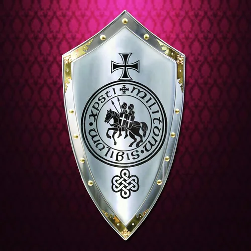 Vista 2 de Knights Templar Shield Acero Tamaño Completo decorativos Armor