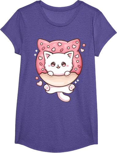 Vista 62 de Camiseta Kawaii Cat Donut Anime Lover Otaku, Negro