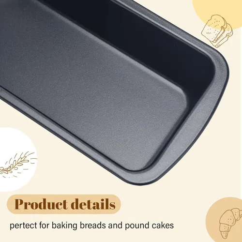 Vista 3 de Patelai Paquete de 4 moldes pequeños para hornear pan, antiadherentes, bandeja rectangular para hornear, molde para tostadas