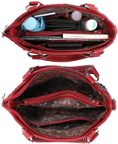 Vista 6 de Montana West Bolso patriótico con tachuelas para mujer, bolso de mano con bandera estadounidense y bolso cruzado