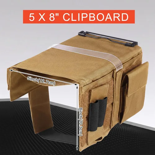 Vista 2 de Fullhawl Portapapeles reversible Portapapeles Soporte para bolígrafo Kneeboard Aviation, Tan Canela