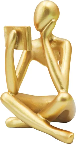Vista 20 de Estatua de mujer de lectura, esculturas de pensador, adorno de arte abstracto, decoración de figura estética moderna, adecuada para el hogar, sala