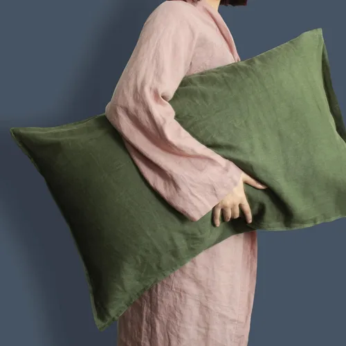 Vista 19 de Linen World - Juego de 2 fundas de almohada de lino francés, fundas de almohada que absorben la humedad lavadas a la piedra