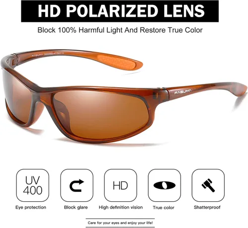 Vista 52 de Gafas de sol deportivas polarizadas para hombres, ciclismo, conducción, pesca, protección UV400
