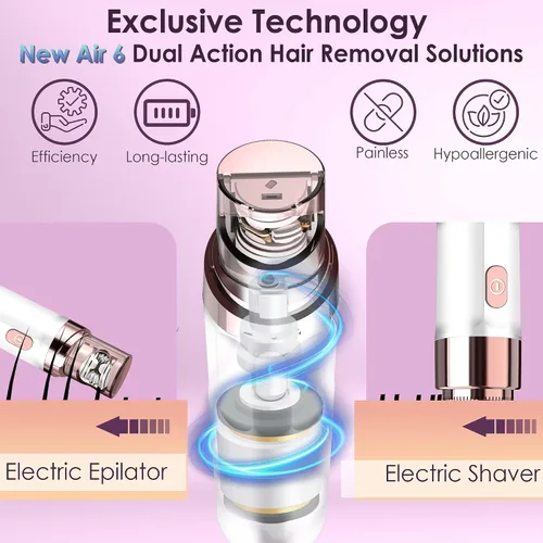 Vista 2 de gurelax - Depiladora facial para mujeres, depiladora facial gurelax para cara, labios, sistema de depilación 2 en 1, para todas las edades y tipos