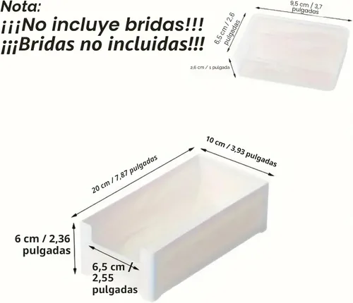 Vista 2 de Caja de almacenamiento organizadora de cables con 7 bridas de cables, caja de gestión de cables de escritorio con interruptor, organizador de cables