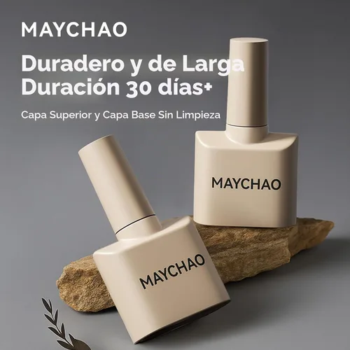 Vista 7 de MAYCHAO Juego de 2 esmaltes de uñas de gel de 0.5 onzas líquidas, base transparente y capa superior brillante que no se limpia, lámpara de uñas LED