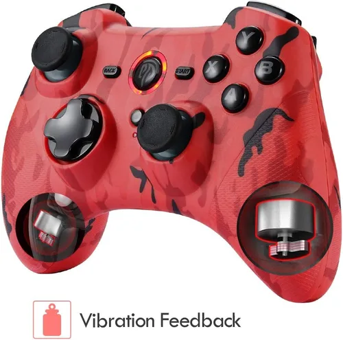 Vista 4 de EasySMX Controlador inalámbrico 24G para PS3 gamepads de PC con rango de botón de disparo de vibración de hasta 328ft compatible con PC de vapor