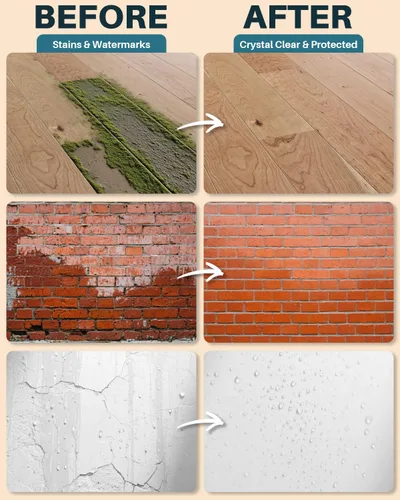 Vista 2 de Sellador impermeable transparente, revestimiento impermeable transparente de 5 galones, agente invisible a prueba de agua líquido para techos