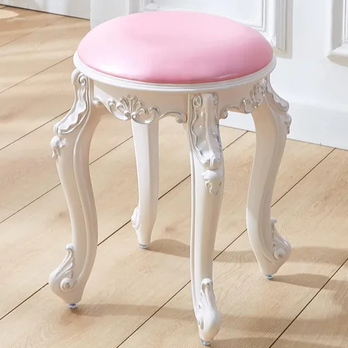 Vista 12 de Taburete de tocador, taburete de maquillaje, banco acolchado, asiento de piano en dormitorio, baño, pata de acero de plástico ABS, 16.9 in