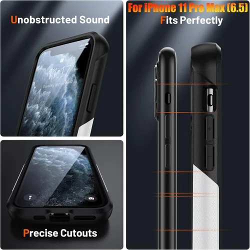 Vista 6 de Funda resistente para Apple iPhone 11 Pro Max de 6.5 pulgadas, 4 esquinas con bolsas de aire [protección contra caídas de 12 pies], agarre