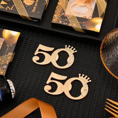 Vista 5 de 50 paquetes de 50 abrebotellas para fiestas de cumpleaños número 50, regalos o recuerdos para invitados, 50 aniversario de boda, fiesta temática