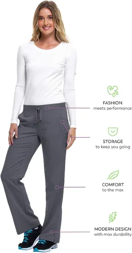 Vista 6 de Healing Hands Taylor Pantalones de mujer de altura media con 2 bolsillos y cintura elástica trasera 9095