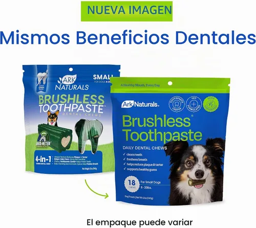 Vista 3 de Arca Naturals productos para mascotas 326070, 12-onzas pasta de dientes sin cepillo masticable sin aliento, pequeña/mediana., 12 onza, Dorado