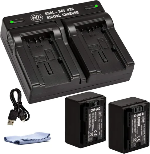 Vista 2 de BM Premium 2 baterías BP-718 y cargador dual para Canon Vixia HFR80 HFR82 HFR800, HFR70, HFR72, HFR700, HFR32, HFR300, HFR40, HFR42, HFR400, HFR50